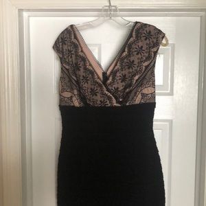 Nude and Black Lace Dress